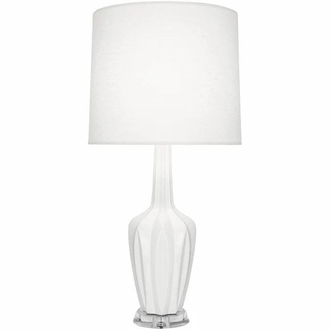 Robert Abbey DY35 Emma Contemporary Daisy Glazed Ceramic with Polished Nickel Table Lamp
