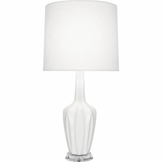 Robert Abbey DY37 Emma Contemporary Daisy Glazed Ceramic with Polished Nickel Table Lighting