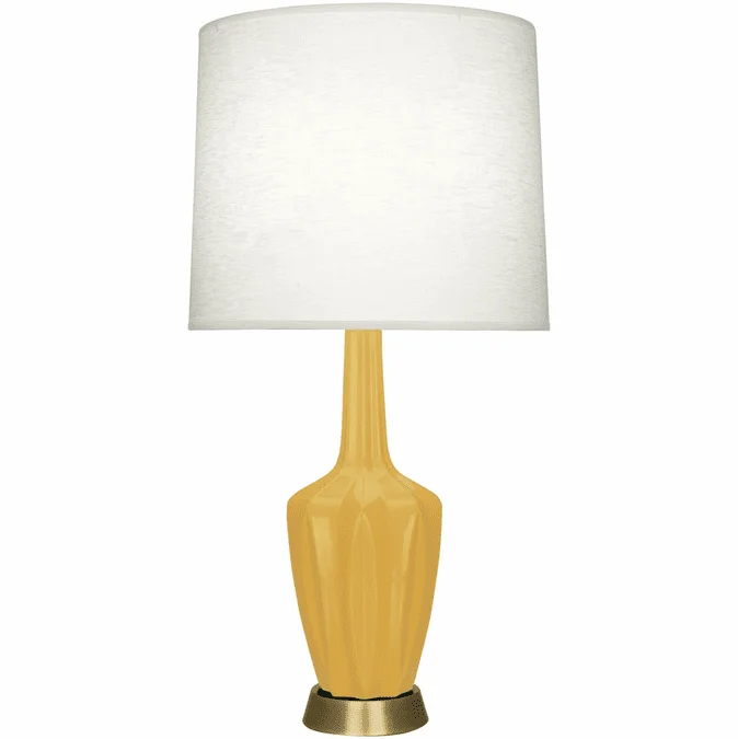 Robert Abbey SU36 Emma Modern Sunset Glazed Ceramic with Warm Brass Side Table Lamp