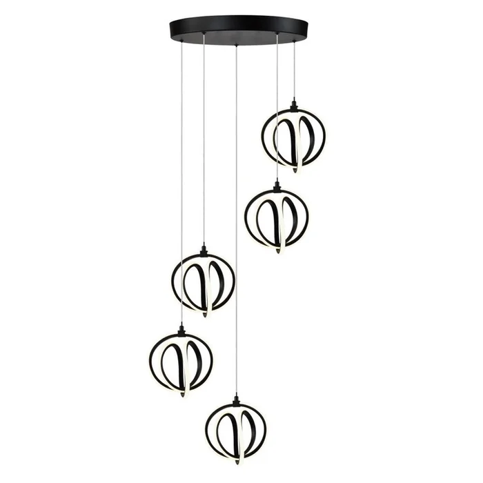 Rose 5-Light LED Black Chandelier|Lustre Rose noir 5ampoules DEL|D06H0GRL