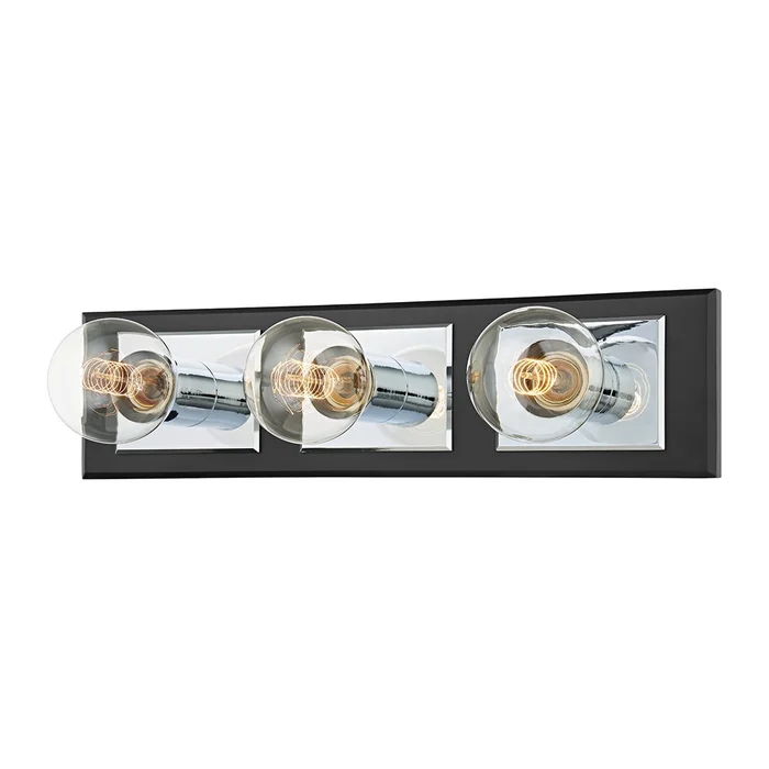 Runyan Three Light Bath Bracket in Polished Chrome/Soft Black (67|B3543-PC/SBK)