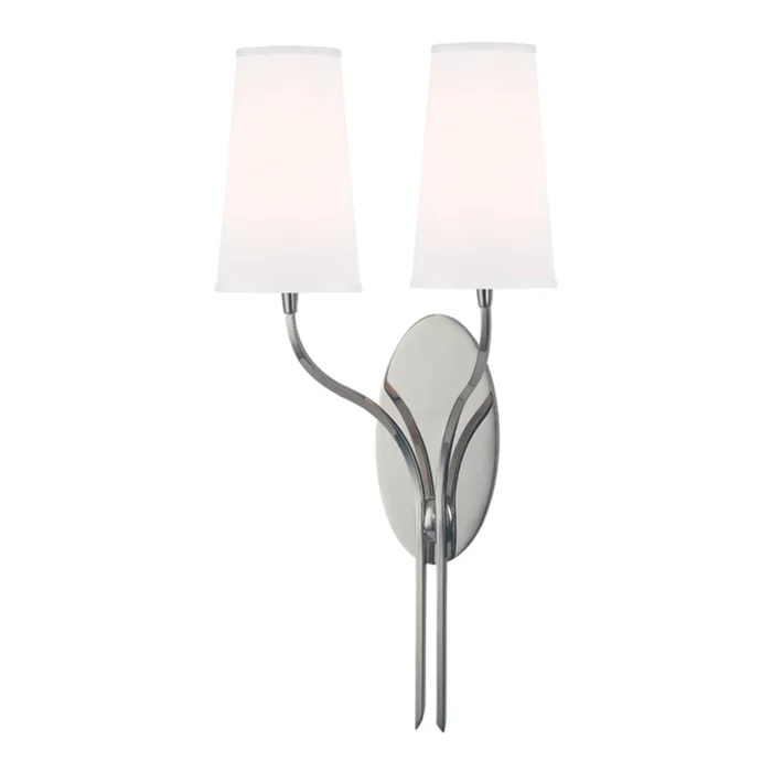 Rutland 2-Light Wall Sconce in Polished Nickel 12L x 12W x 24.5H