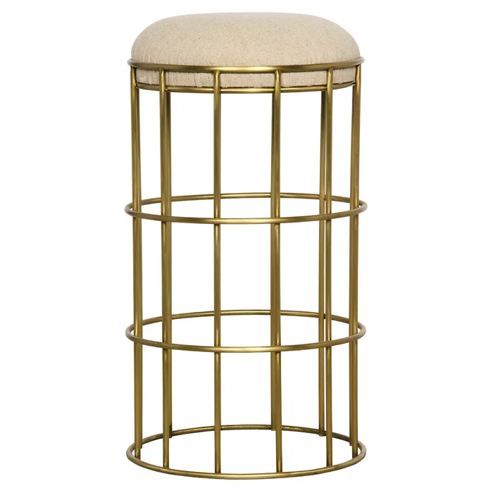 ryley counter stool, steel with brass finish