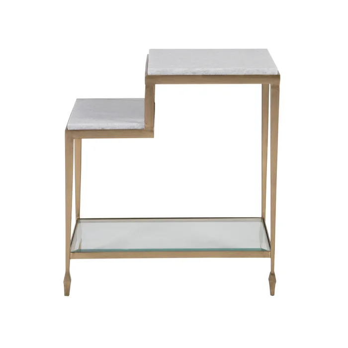 sashay gold rectangular end table