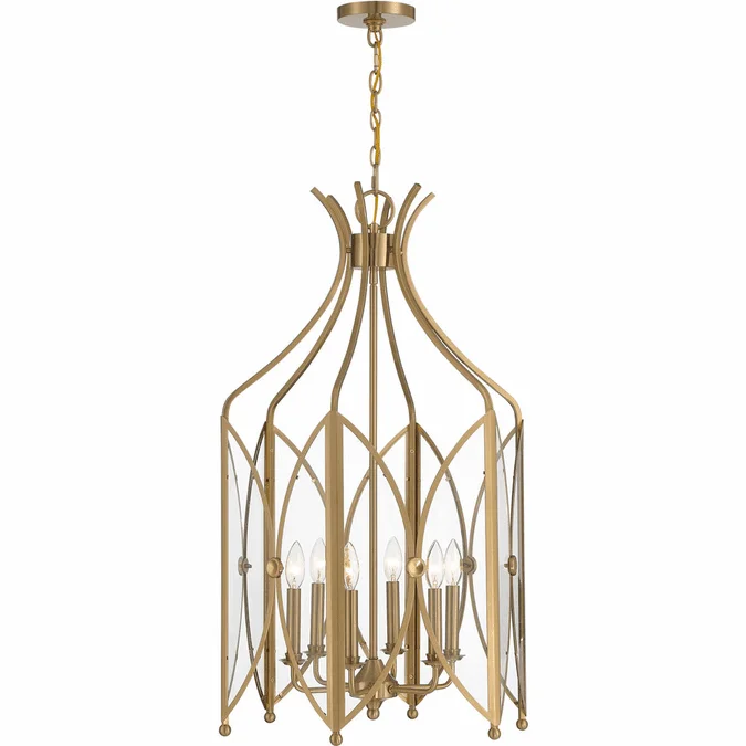Savoy House 3-6802-6-127 Enclave Contemporary Noble Brass Foyer Lighting