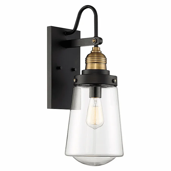 Savoy House 5-2066-51 Macauley Contemporary Vintage Black with Warm Brass Exterior 5″ Lighting Sconce