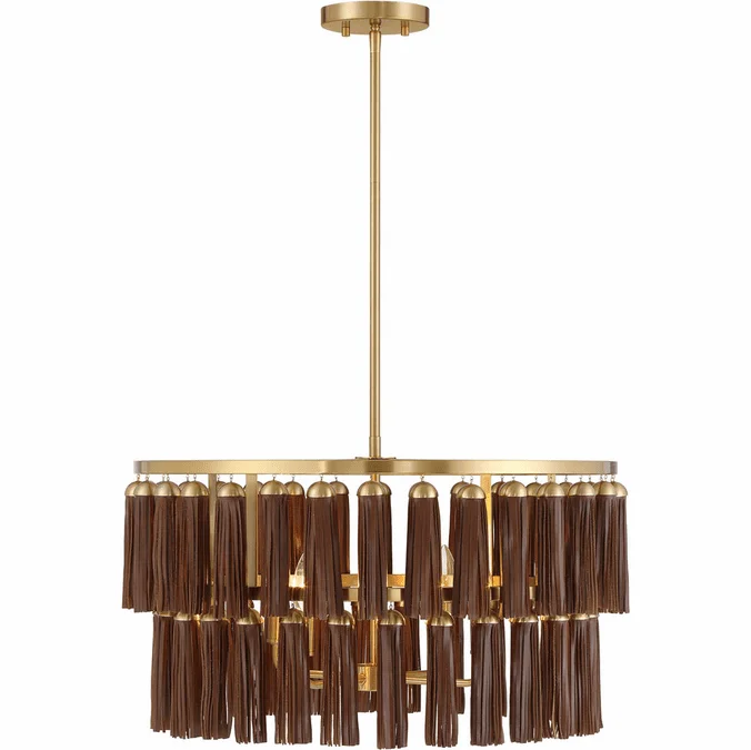 Savoy House 7-2747-4-322 Aquitane Contemporary Warm Brass Lighting Pendant