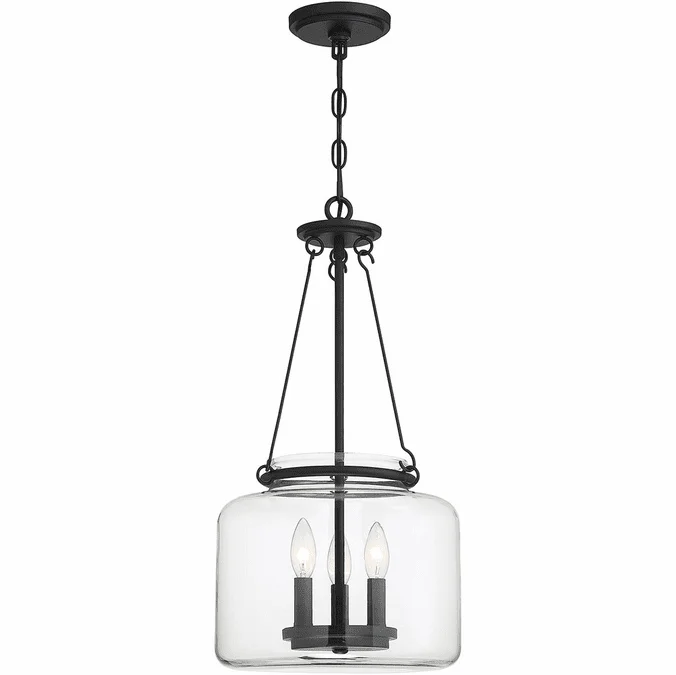 Savoy House 7-9006-3-89 Akron Traditional Matte Black Entryway Light Fixture