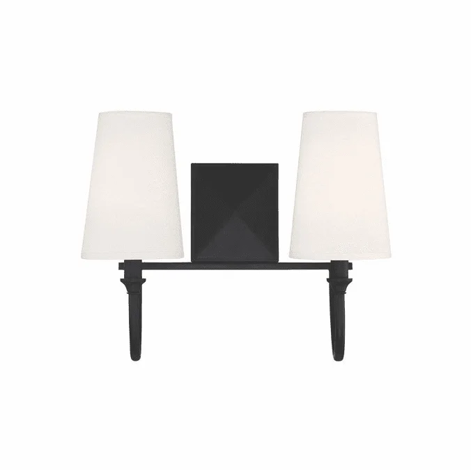 Savoy House 8-2542-2-89 Cameron Matte Black 2-Light Bathroom Lighting