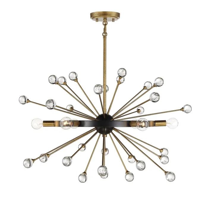 Savoy House Ariel 6-Light Chandelier – Como Black w/Gold – 1-1857-6-62