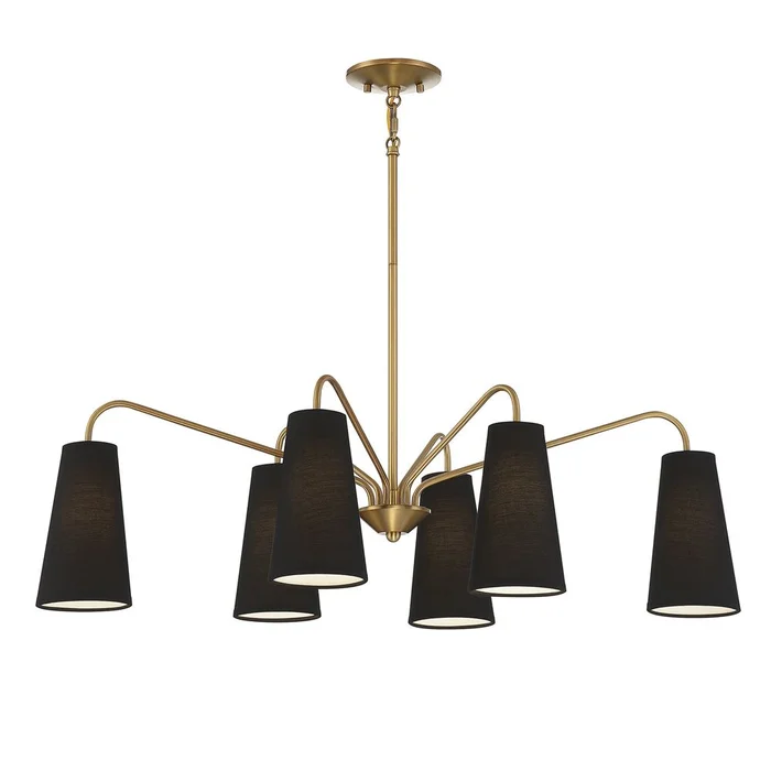 Savoy House Edgewood 6-Light Linear Chandelier Warm Brass – 1-1785-6-322