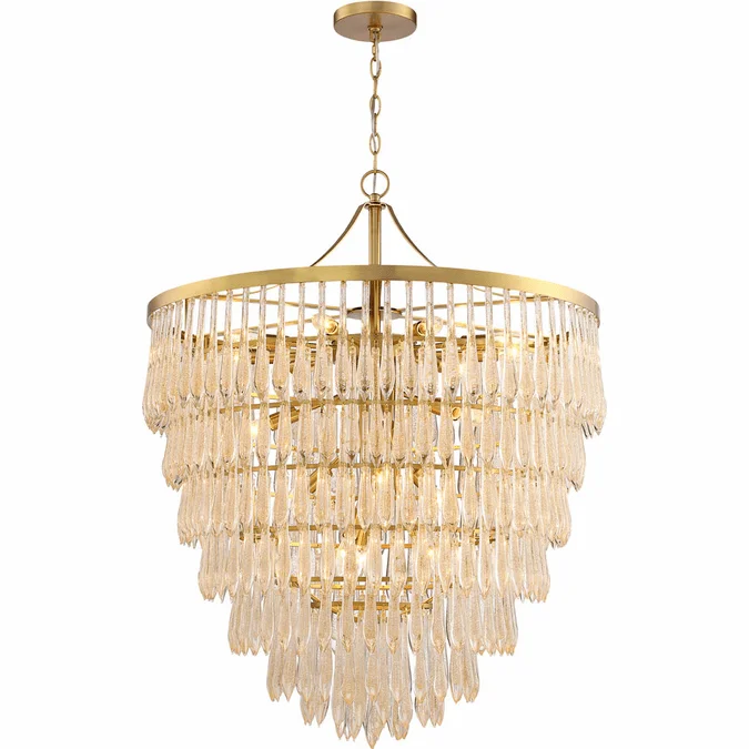 SDQ Lighting PD38719BG Contemporary Brushed Gold LED 31.5″ Ceiling Pendant Light
