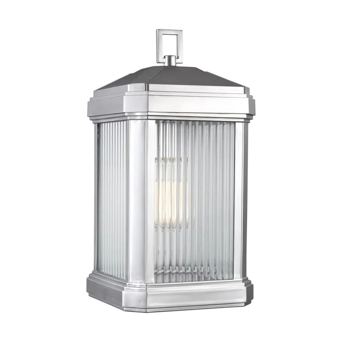 Sea Gull Gaelan Large 1-LT Outdoor Wall Lantern – Painted Nickel – 8747431EN3-753