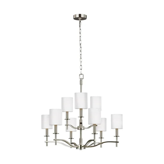 Sea Gull Hewitt 9-LT Chandelier – Satin Nickel – F3313EN/9SN