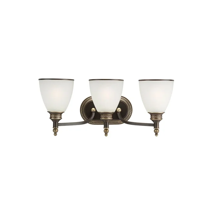 Sea Gull Laurel Leaf 3-LT Wall/Bath Light – Estate Bronze – 44351EN3-708
