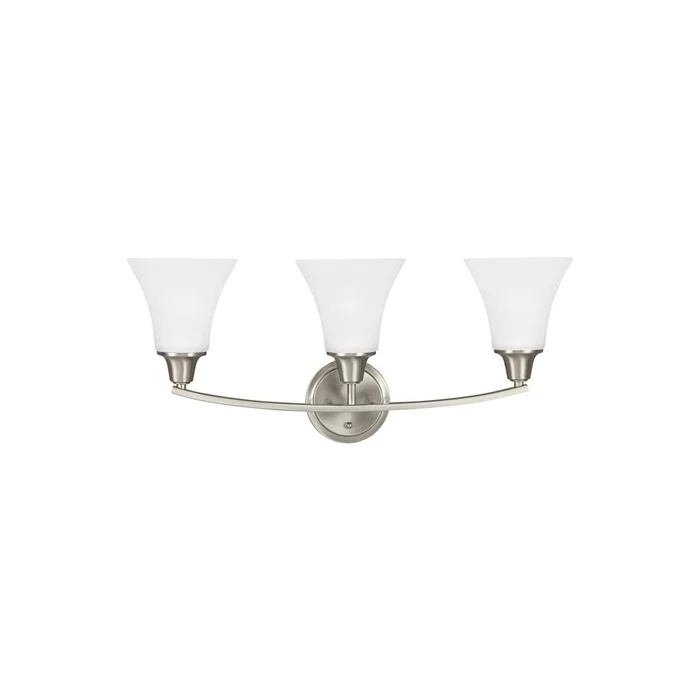 Sea Gull Metcalf 3-LT Wall/Bath Light – Brushed Nickel – 4413203-962