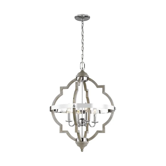 Sea Gull Socorro 4-LT Hall/Foyer Light – Washed Pine / Chrome – 5124904-872