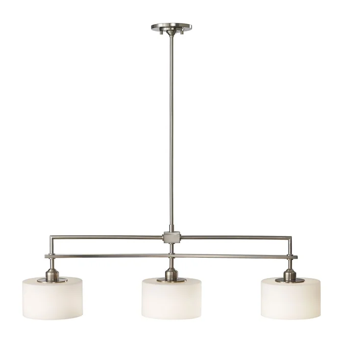 Sea Gull Sunset Drive 3-LT Island Chandelier – Brushed Steel – F2402EN3/3BS