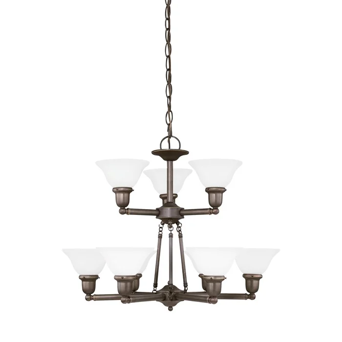 Sea Gull Sussex 9-LT Chandelier – Heirloom Bronze – 31062EN3-782