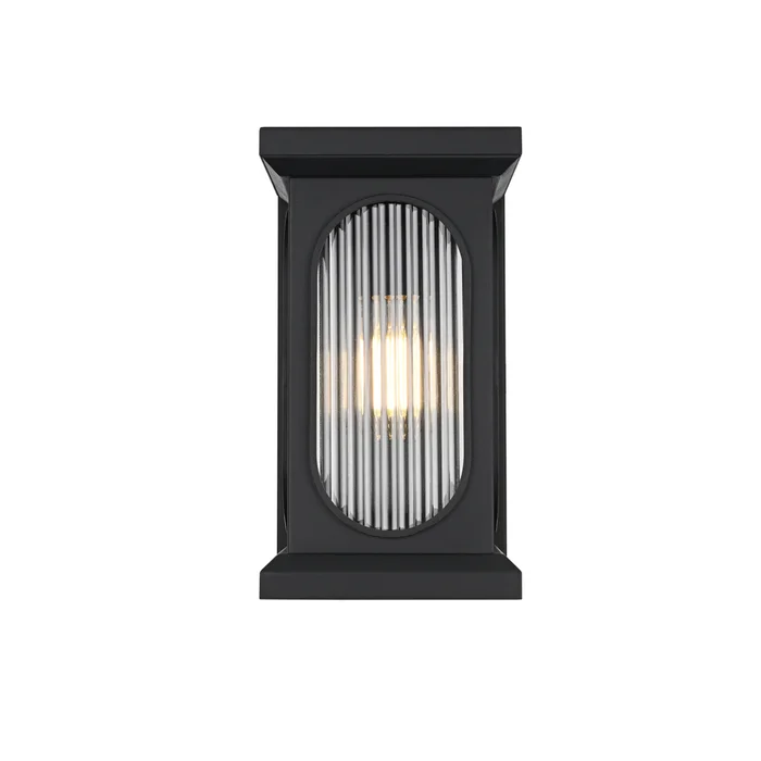 sevyn 8 inch outdoor wall sconce in black