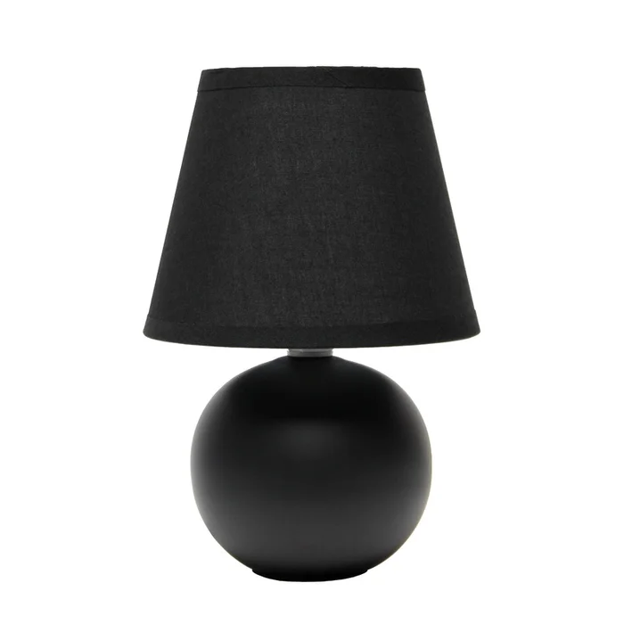 Simple Designs Mini Ceramic Globe Table Lamp – Black|Mini lampe de table de SimpleDesigns globe en cramique – noire