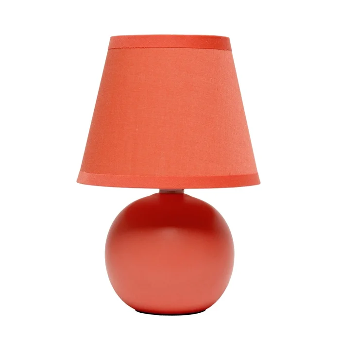 Simple Designs Mini Ceramic Globe Table Lamp – Orange|Mini lampe de table de SimpleDesigns globe en cramique – orange