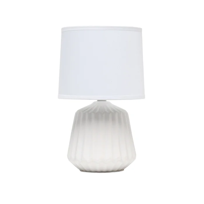 Simple Designs Petite Pleated Base Table Lamp – Off White|Lampe de table Petite de SimpleDesigns avec base plisse – blanc cass