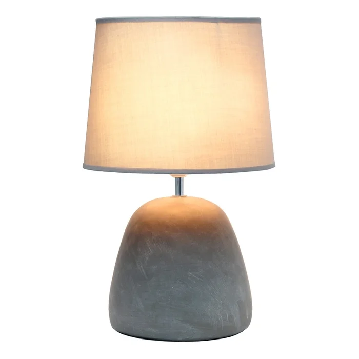 Simple Designs Round Concrete Table Lamp – Grey|Lampe de table ronde de SimpleDesigns en bton – grise - Image 2