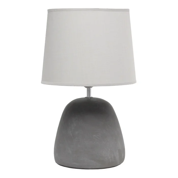Simple Designs Round Concrete Table Lamp – Grey|Lampe de table ronde de SimpleDesigns en bton – grise