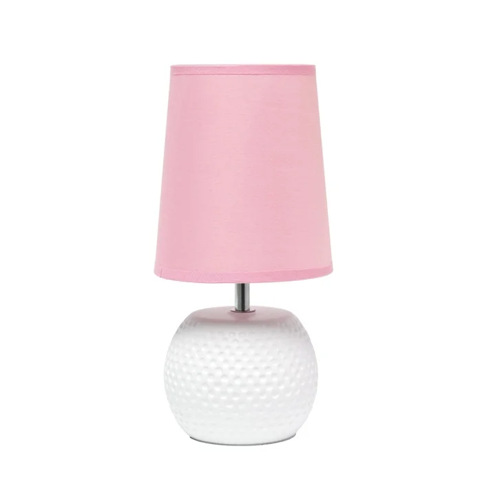 Simple Designs Studded Texture Ceramic Table Lamp – Pink|Lampe de table de SimpleDesigns en cramique texture cloute – rose