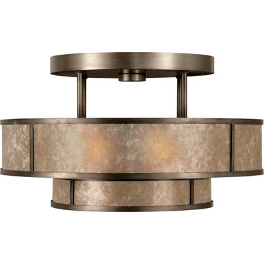 Singapore Moderne Three Light Semi-Flush Mount in Bronze (48|600940ST)