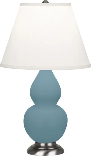 Small Double Gourd One Light Accent Lamp in Matte Steel Blue Glazed Ceramic w/Antique Silvered (165|MOB52)
