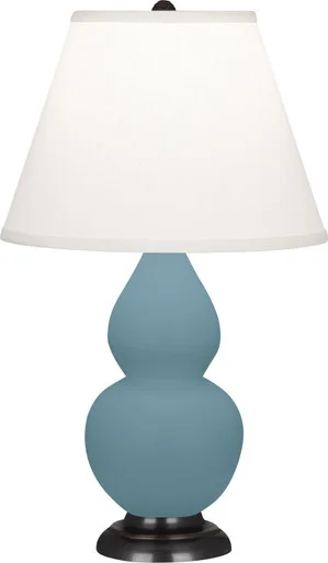 Small Double Gourd One Light Accent Lamp in Matte Steel Blue Glazed Ceramic w/Bronzeed (165|MOB51)