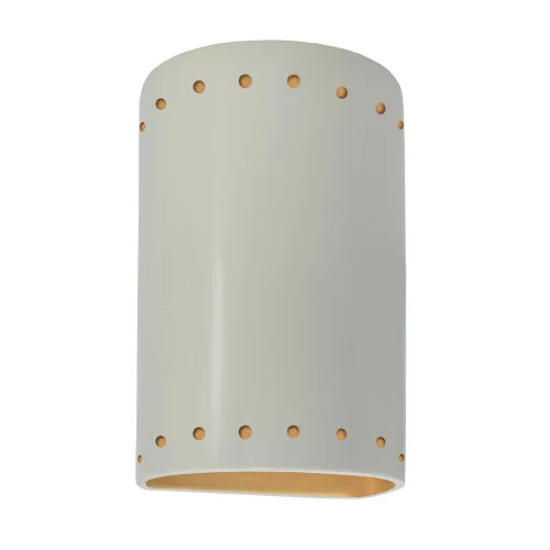 Small LED Cylinder w/ Perfs – Closed Top (254|CER-0990-MTGD-LED1-1000)