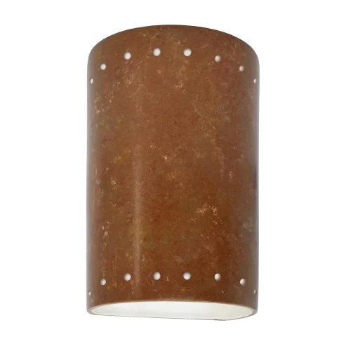 Small LED Cylinder w/ Perfs – Closed Top (254|CER-0990-PATR-LED1-1000)