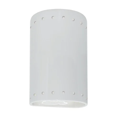 Small LED Cylinder w/ Perfs – Closed Top (254|CER-0990-WTWT-LED1-1000)