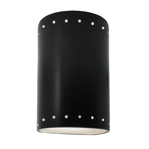 Small LED Cylinder w/ Perfs – Closed Top (Outdoor) (254|CER-0990W-CRB-LED1-1000)
