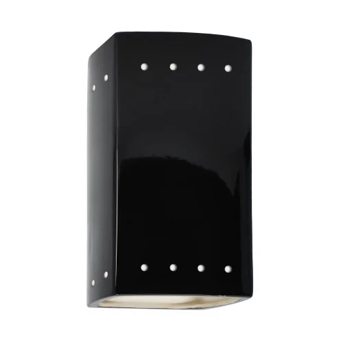 Small LED Rectangle w/ Perfs – Open Top & Bottom (Outdoor) (254|CER-0925W-BLK-LED1-1000)