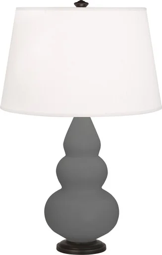 Small Triple Gourd One Light Accent Lamp in Matte Ash Glazed Ceramic w/Deep Patina Bronzeed (165|MCR31)