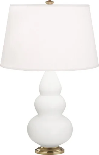 Small Triple Gourd One Light Accent Lamp in Matte Lily Glazed Ceramic w/Antique Natural Brassed (165|MLY30)