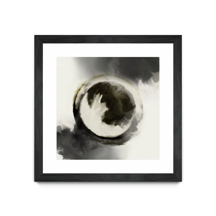 Smokey Circumference Matted and Framed Black 30×30 Wall Art|uvre dart murale encadre noire et mate Smokey Circumference 30×30