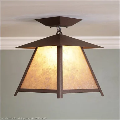 Smoky Mountain-Northrim One Light Semi Flush Mount in Rustic Brown (172|M47679AL-27)