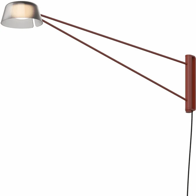 Sonneman 2031.73K Ray Contemporary Oxide Red LED Wall Swing Arm Lamp