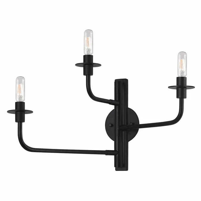 Sonneman 4540.25 Atelier Contemporary 3 Light Modern Satin Black Sconce Lighting