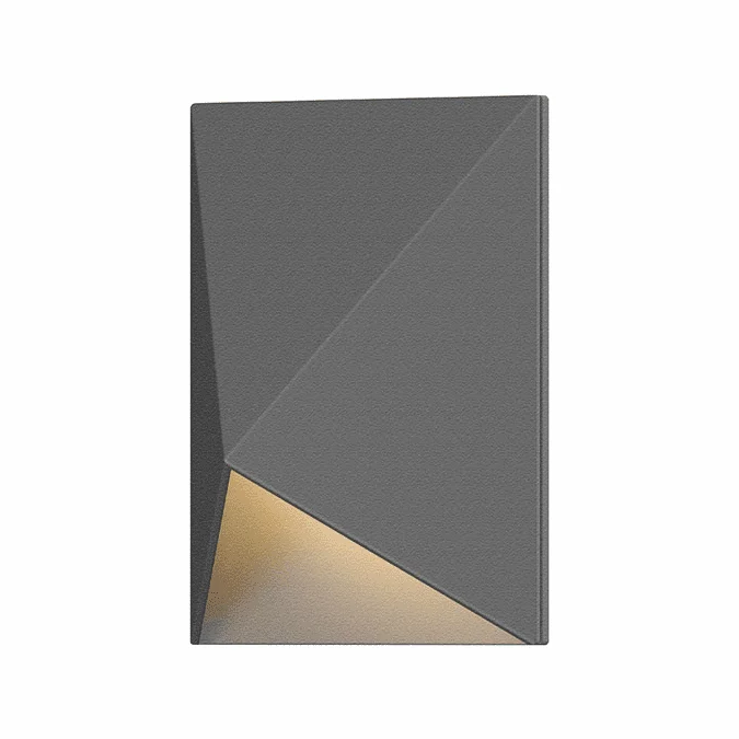 Sonneman 7320.74.WL Triform Compact Contemporary Textured Gray LED Outdoor Wall Light Sconce