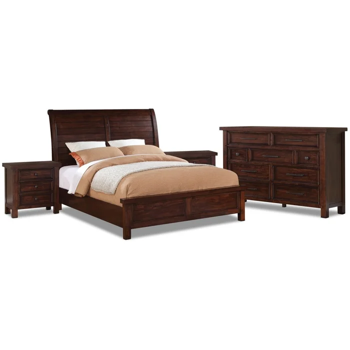 Sonoma 6-Piece King Bedroom Package with 2 Nightstands Dark Brown|Ensemble de chambre coucher Sonoma 6 pices avec trs grand lit et 2 tables de nuit – brun fonc