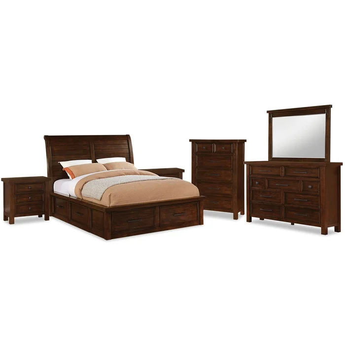 Sonoma 8-Piece King Storage Bedroom Set – Dark Brown|Ensemble de chambre coucher Sonoma 8 pices avec trs grand lit avec rangement sous le lit|SONOMSKP8
