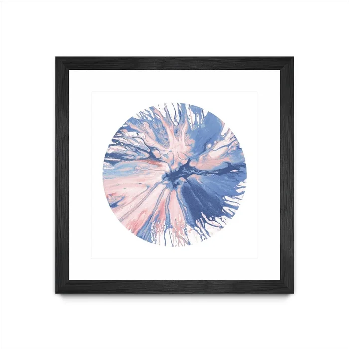 Spin Art 21 Matted and Framed Black 30×30 Wall Art|uvre dart murale encadre noire et mate Spin Art 21 30×30