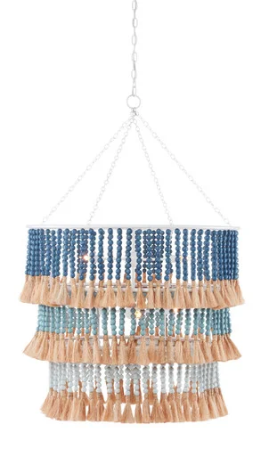 St. Barts Collection Seven Light Chandelier in Sugar White/Mist Blue/Demin Blue/Natural Rope (142|9000-0830)