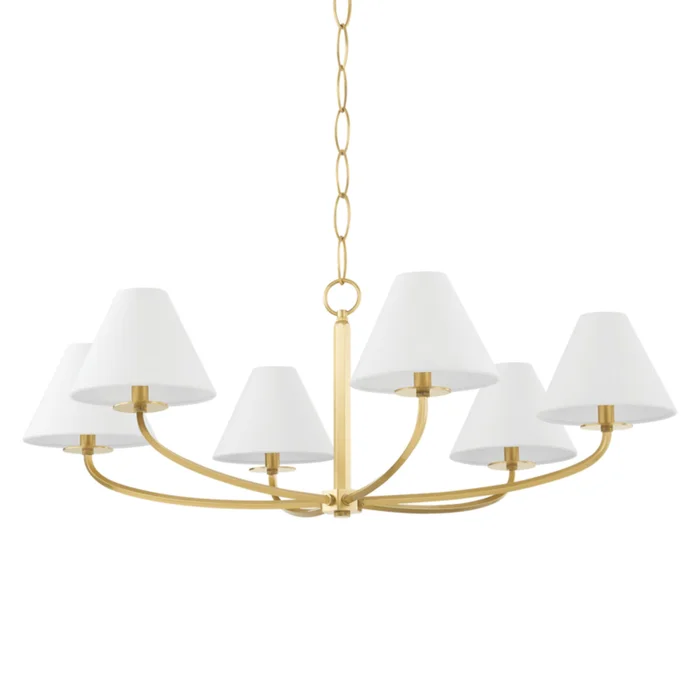 Stacey 6-Light Chandelier in Aged Brass by Becki Owens 40.25L x 40.25W x 14.5H